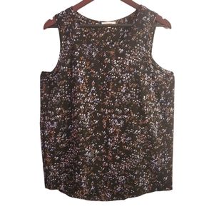 Pleione dress tank shirt. Black floral print. Size medium
